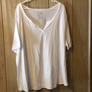 White Slight V Neck